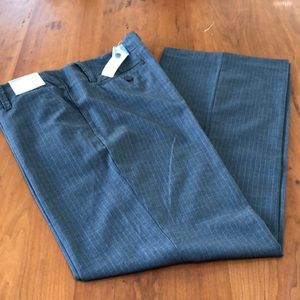 Gray pinstripe straight leg pants